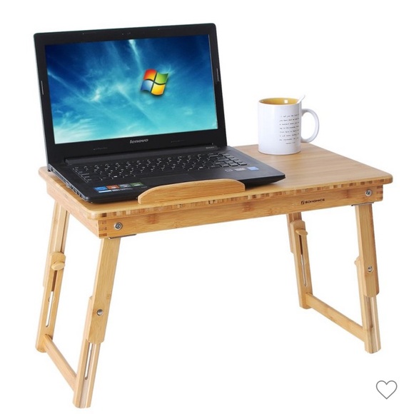 Adjustable Bamboo Laptop Desk with Drawer - Picture 4 of 8